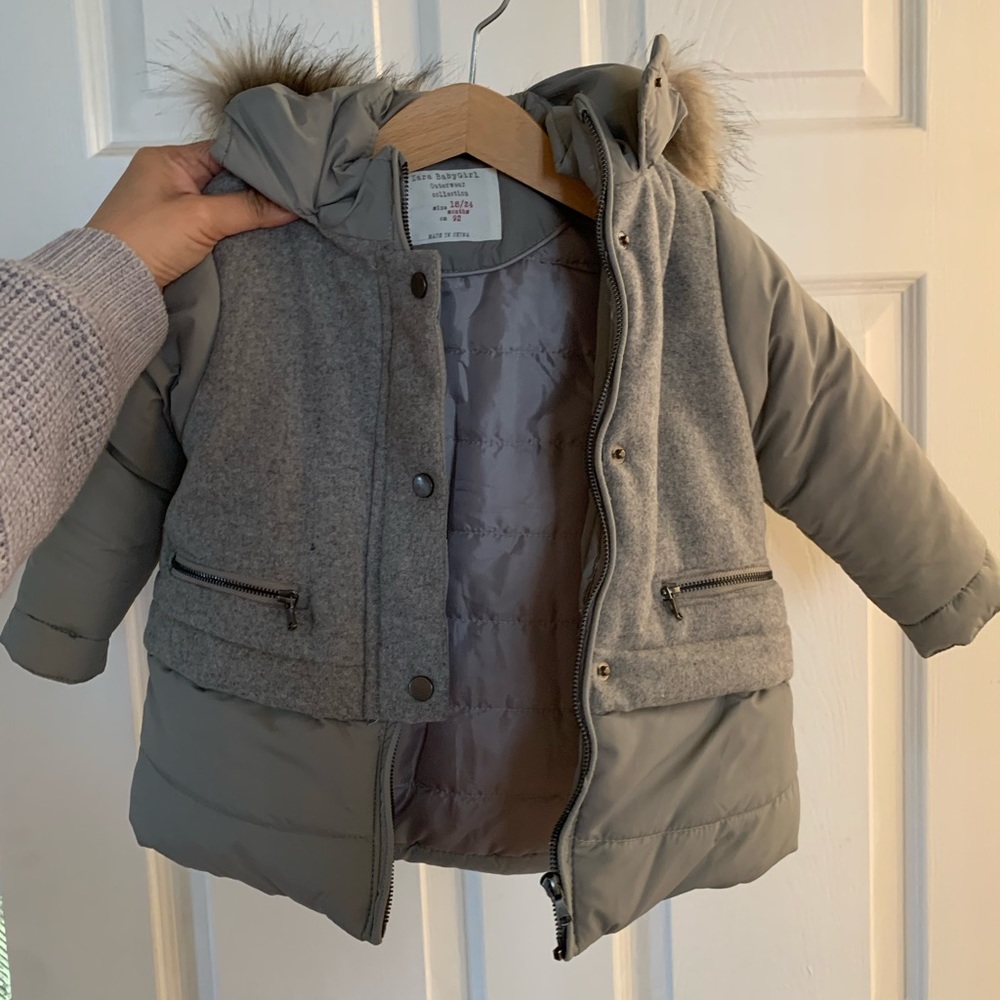 Zara toddler girls puffer jacket